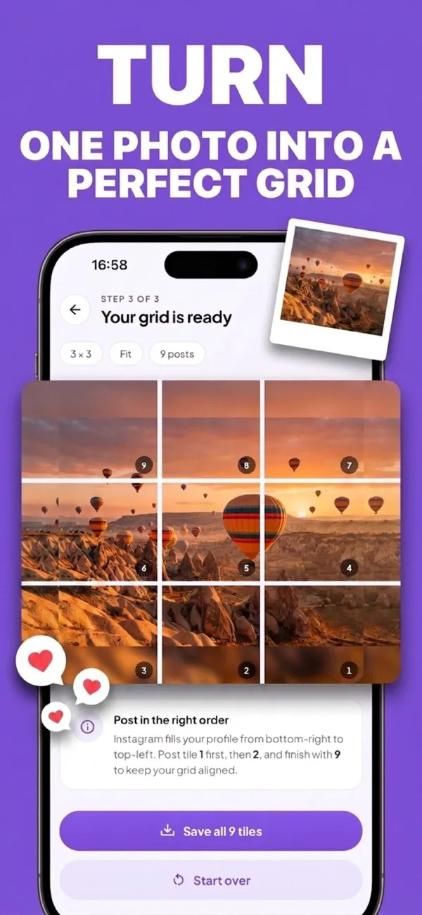 Grid Maker: photo split into a grid
